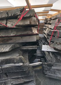 The stock of old solid oak