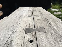 Outdoor larch wood table top