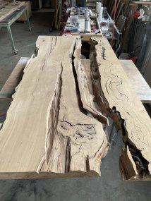 Solid oak, before the resin is poured