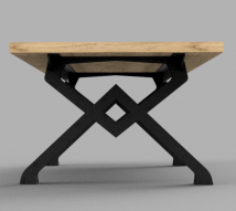 Table base in blackened steel