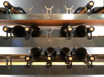 Bottle rack on double extension slides