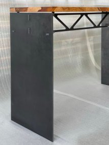 The side of the bar in raw rolled steel