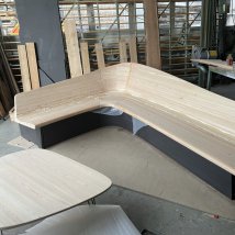 The bench is glued