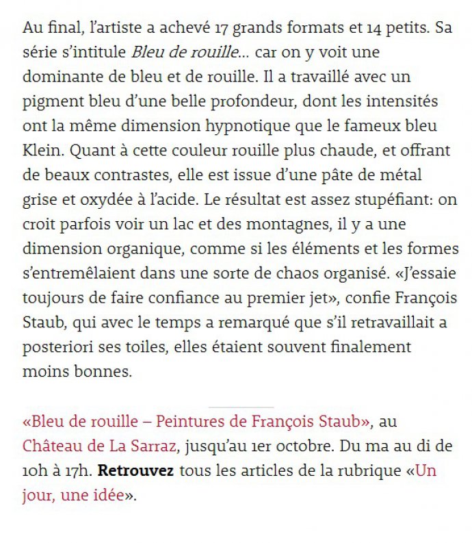 Article de Stéphane Gobo dans le Temps du 17 septembre