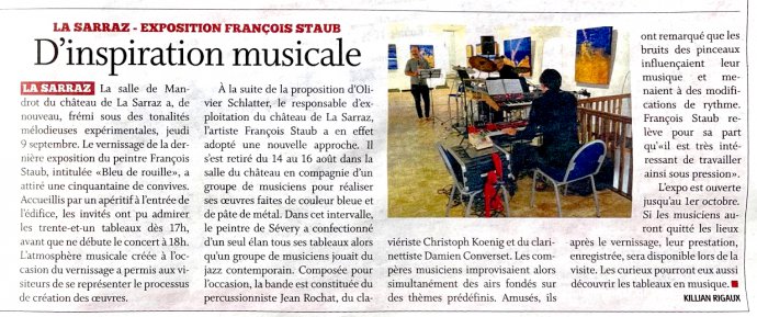 Article published in the newspaper of Cossonay by Killian Rigaux
