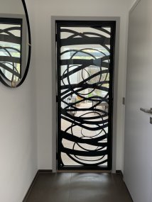 Steel and glass partition door