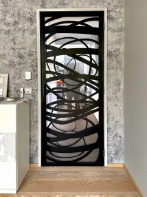 Steel and glass partition door