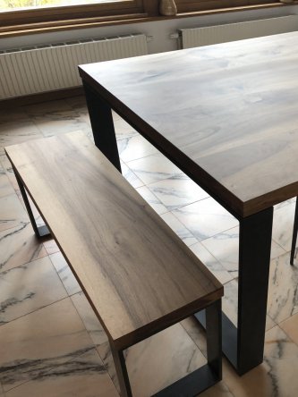 Large table in solid walnut