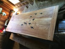 Table de chalet en cerisier massif