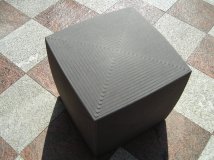 Inflated&quot; cube in matte varnished black valchromat