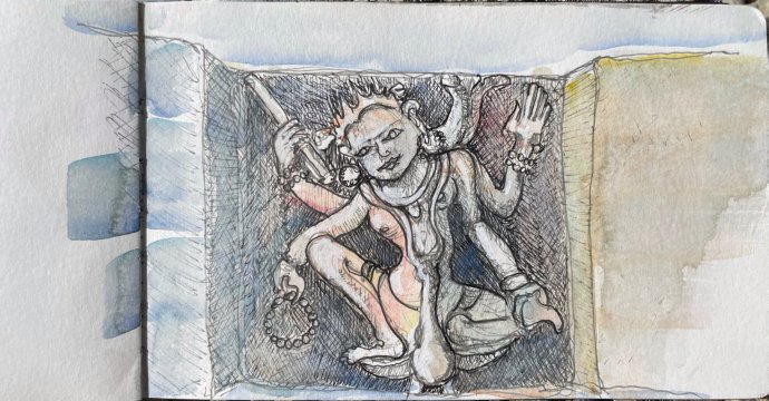 Sculpture de Kartik, fils de Shiva (Pingeleswar)