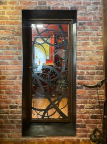 Metal, glass and wood doors